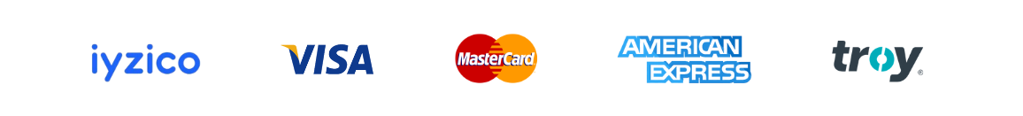iyzico, Visa, MasterCard, Amex, Troy